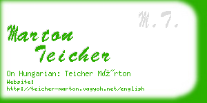 marton teicher business card